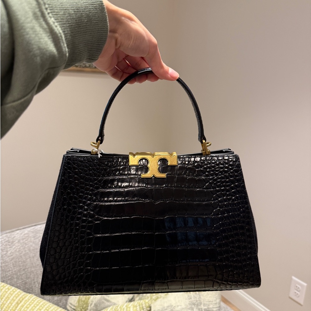 Tory Burch Eleanor Croc Embossed Satchel